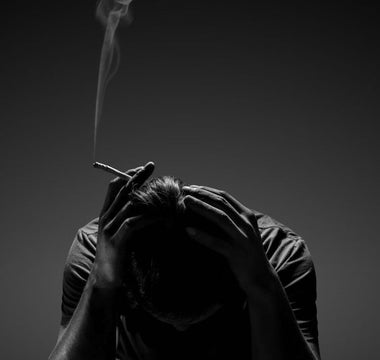 sad person who have been struggling from smoking 